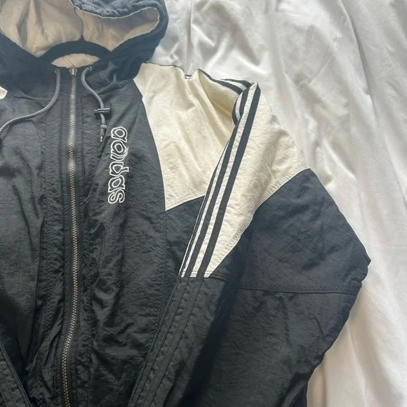 Adidas Men’s Black and White Puffer Hooded Jacket - Picture 2 of 8